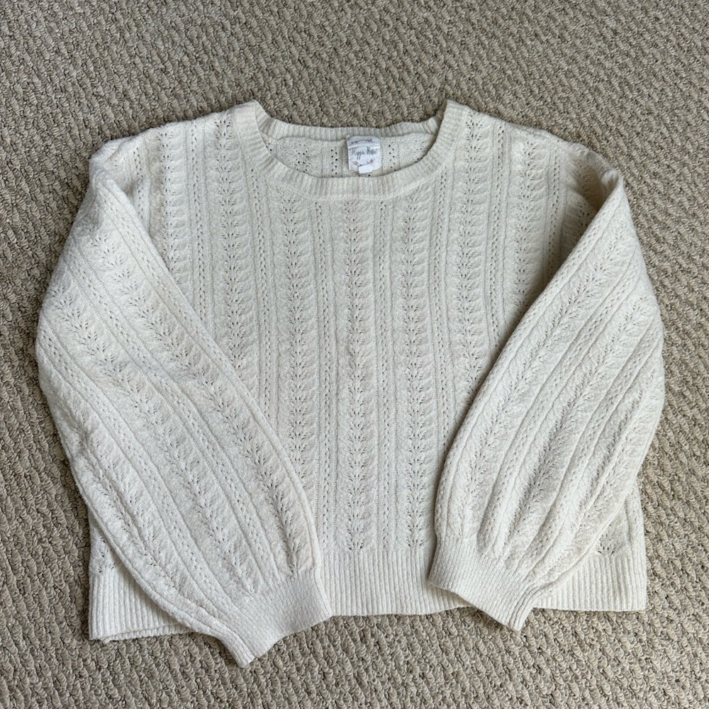 Hippie Rose Juniors crewneck Pointelle Knit sweater Large